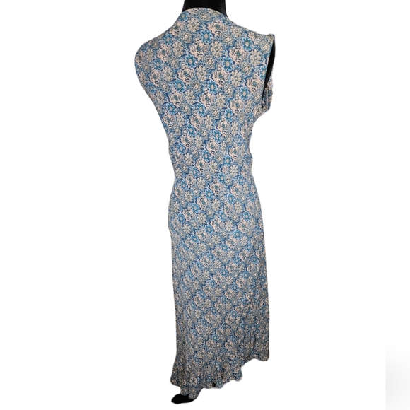 Vintage blue floral asymmetrical y2k dress - Picture 2 of 8